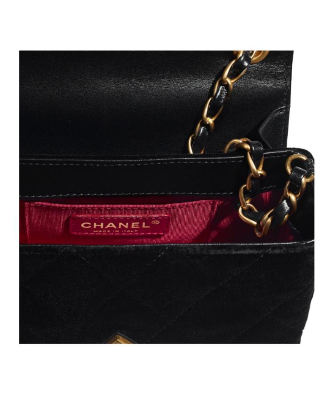 CHANEL Черная бархатная сумка через плечо, фото 3