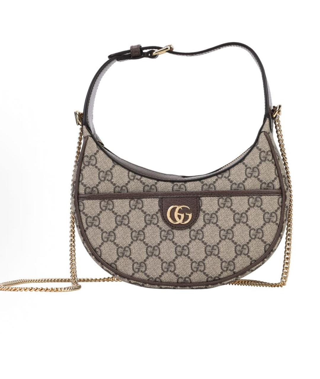 GUCCI Бежевая кожаная сумка через плечо, фото 2
