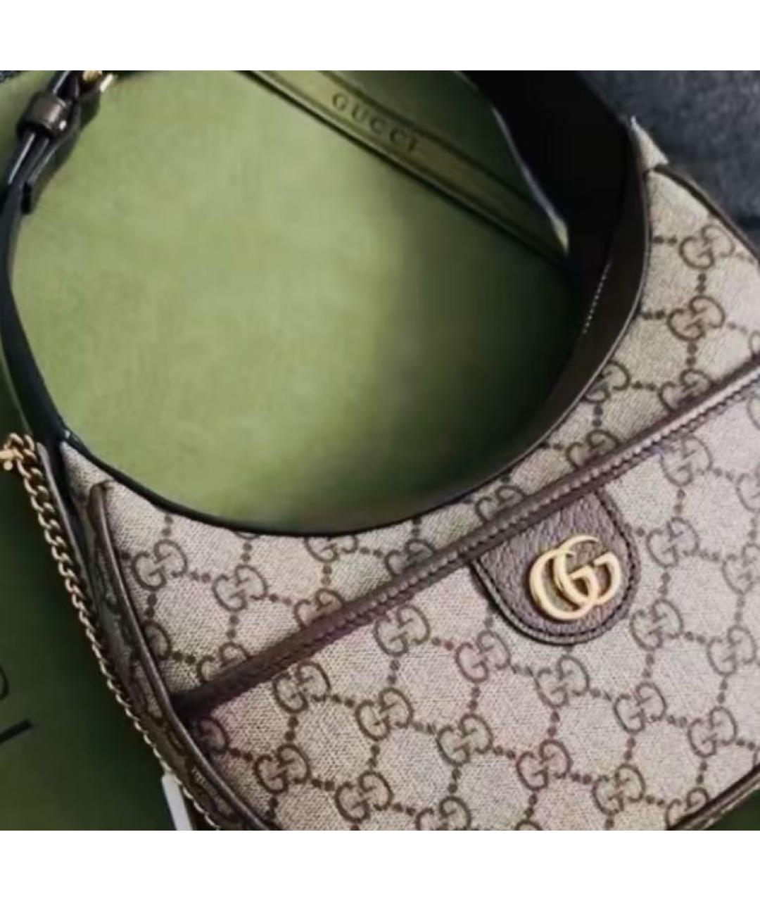 GUCCI Бежевая кожаная сумка через плечо, фото 6