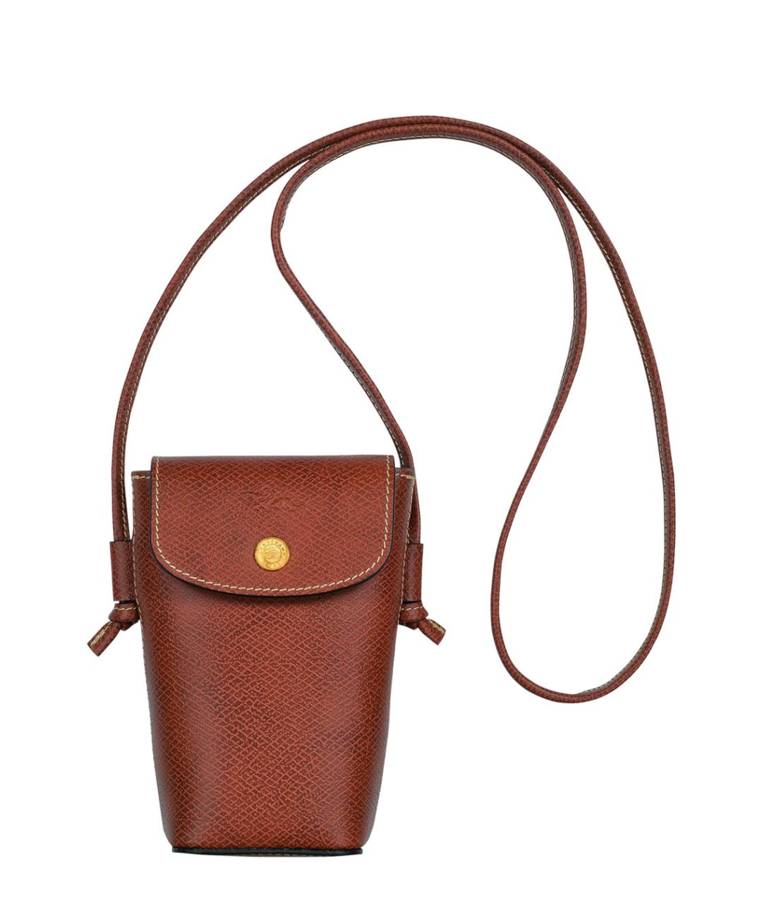 LONGCHAMP Коричневая кожаная сумка через плечо, фото 1