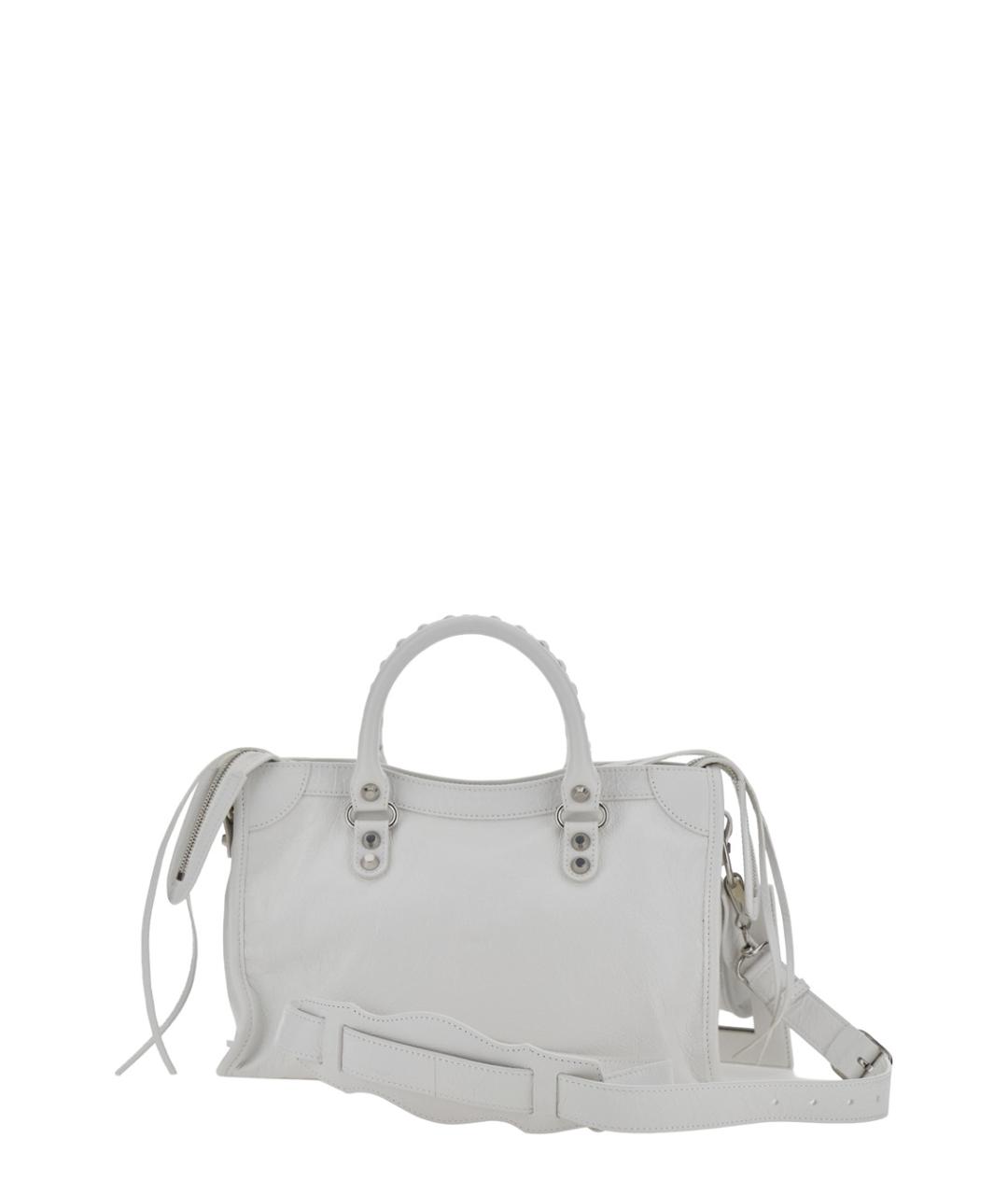 BALENCIAGA Белая кожаная сумка тоут, фото 2