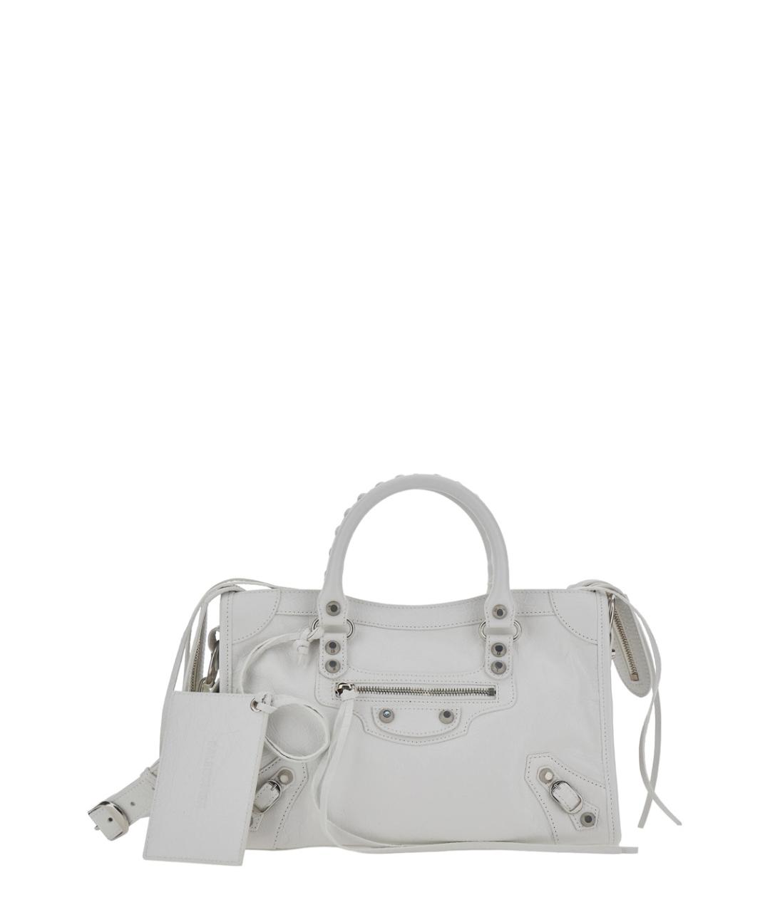BALENCIAGA Белая кожаная сумка тоут, фото 1