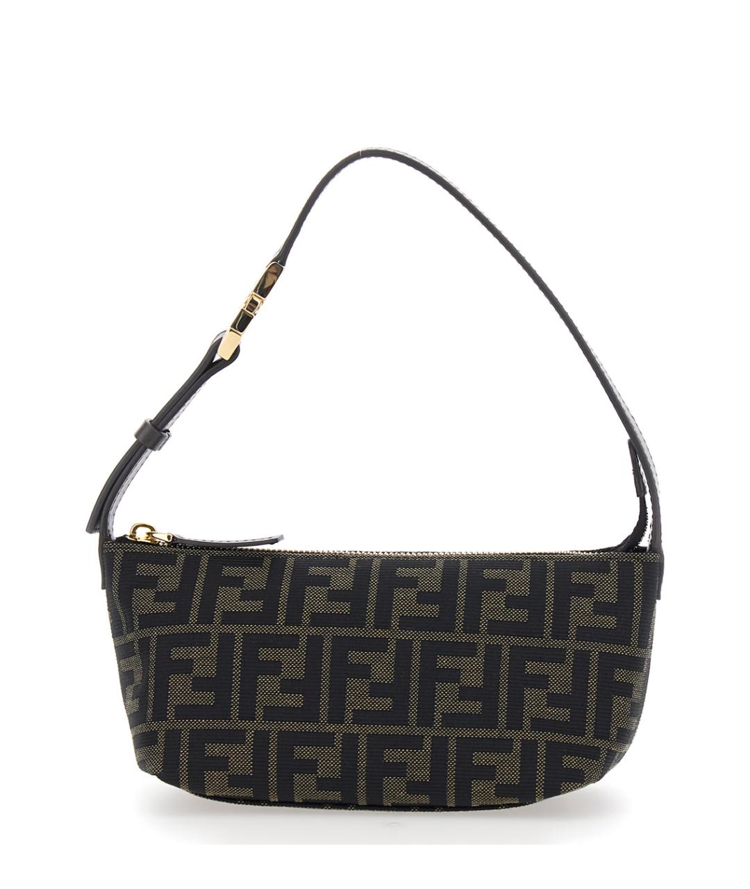 FENDI Коричневая тканевая сумка через плечо, фото 1