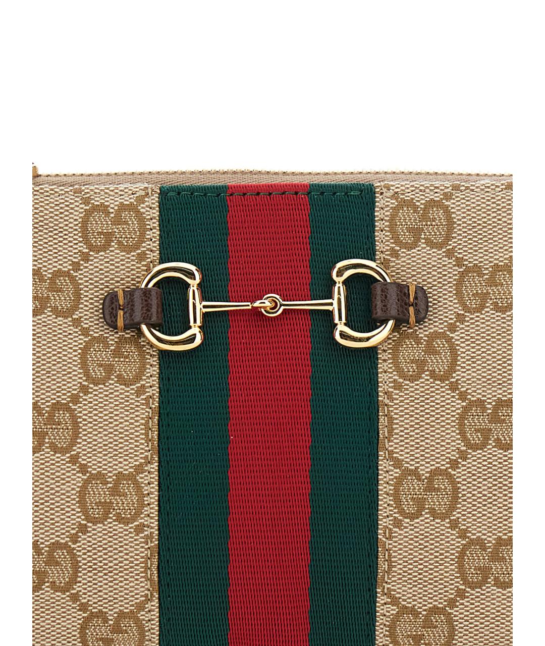GUCCI Бежевая сумка через плечо из канвы, фото 3