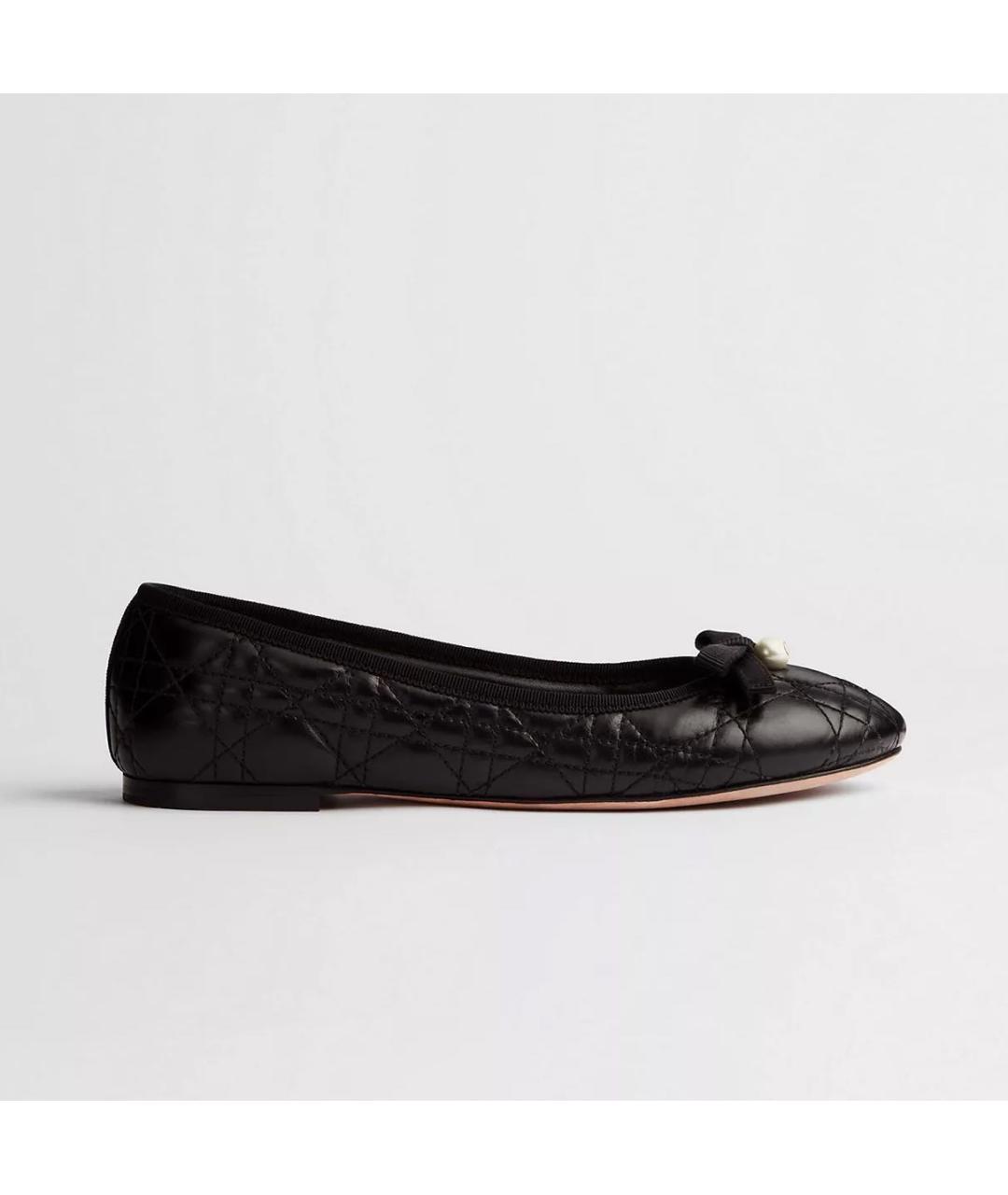 CHRISTIAN DIOR Черные кожаные балетки, фото 6