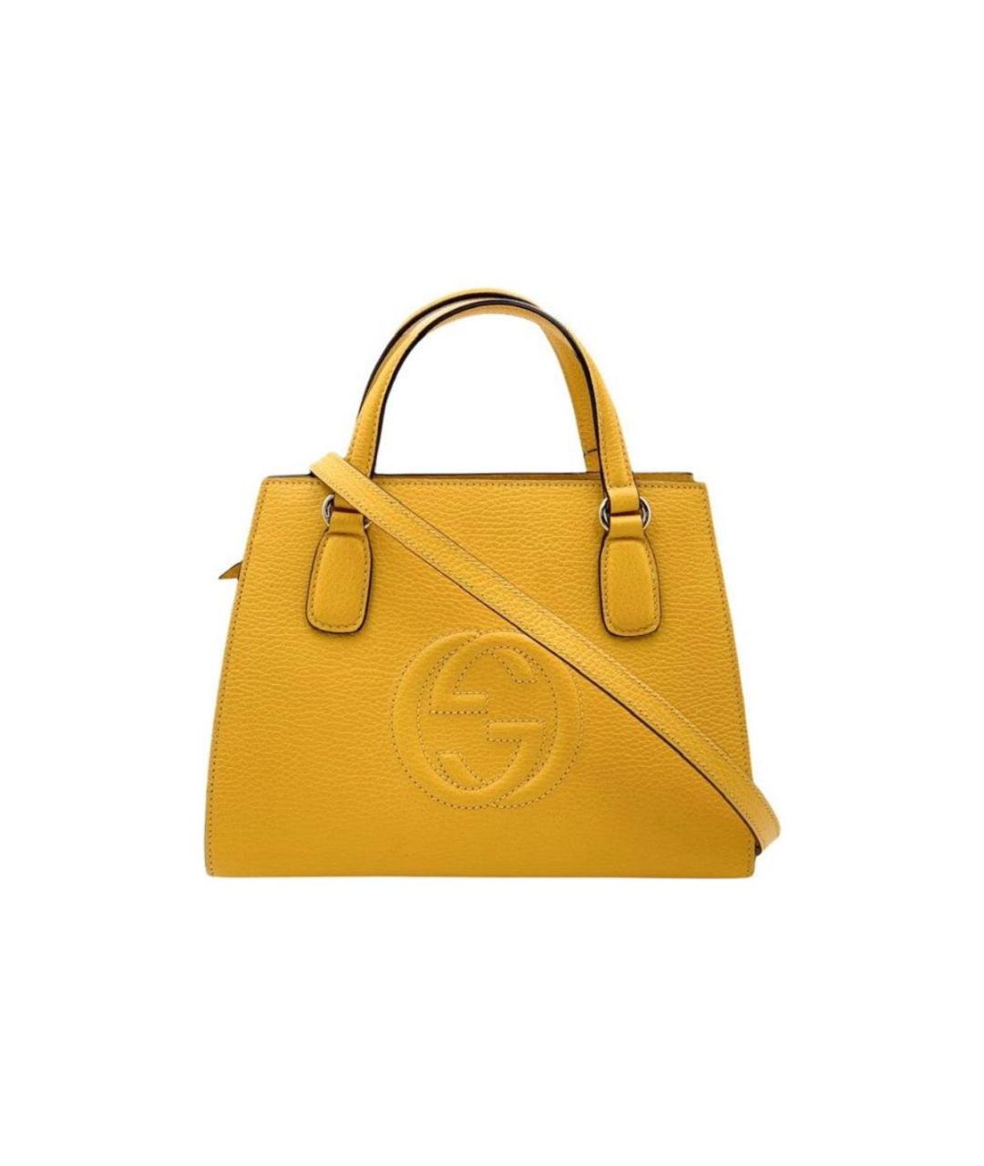 GUCCI Желтая кожаная сумка через плечо, фото 2