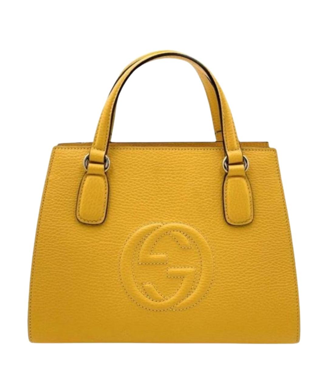 GUCCI Желтая кожаная сумка через плечо, фото 1