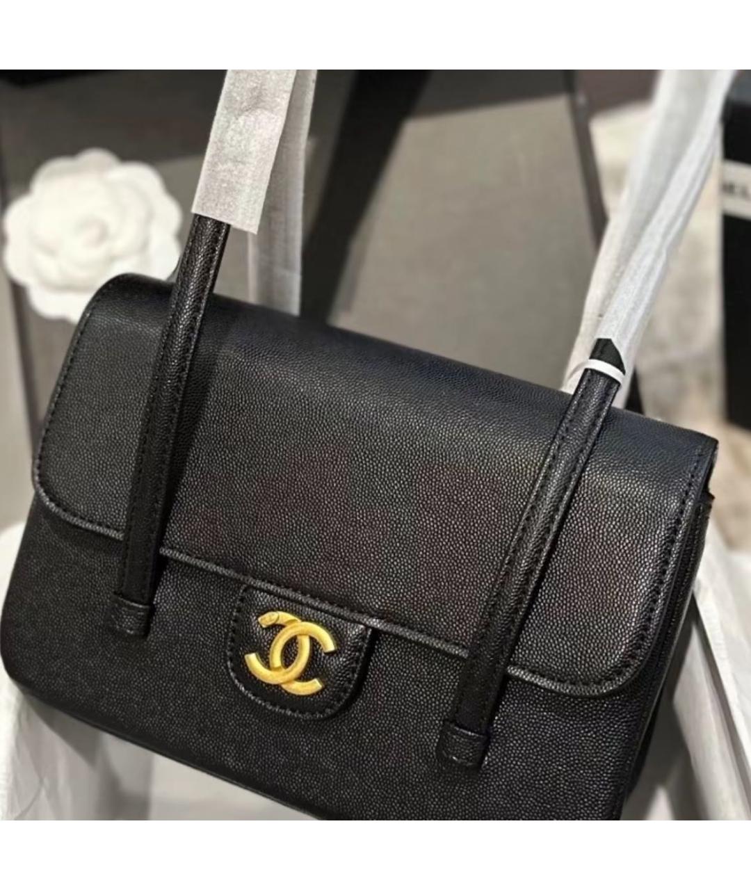 CHANEL Черная кожаная сумка через плечо, фото 8