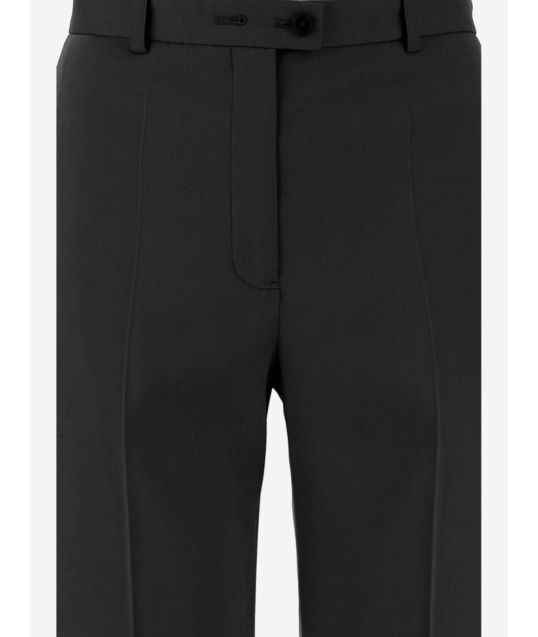 JIL SANDER Черные хлопковые прямые брюки, фото 3