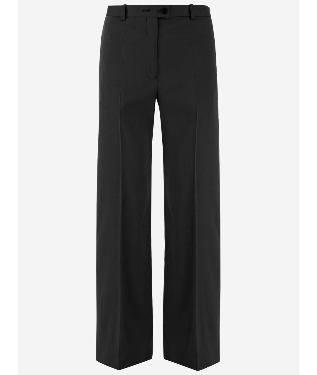 JIL SANDER Черные хлопковые прямые брюки, фото 4