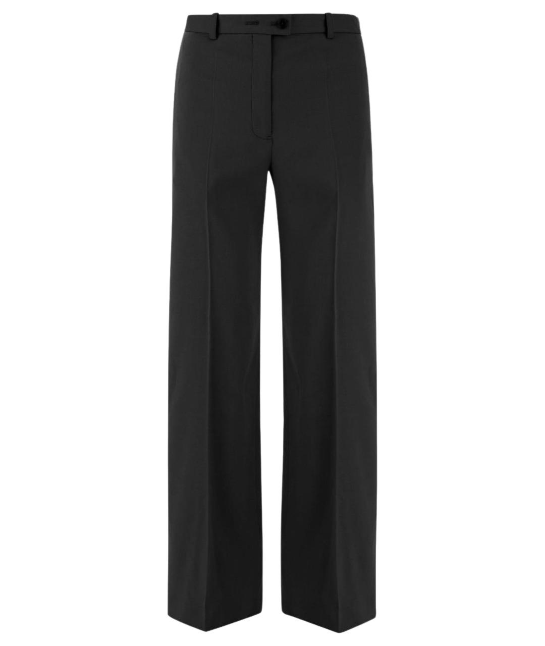 JIL SANDER Черные хлопковые прямые брюки, фото 1