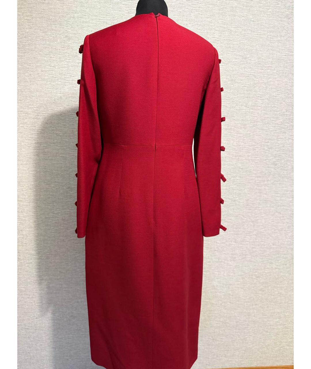 VALENTINO Бордовое шерстяное повседневное платье, фото 2
