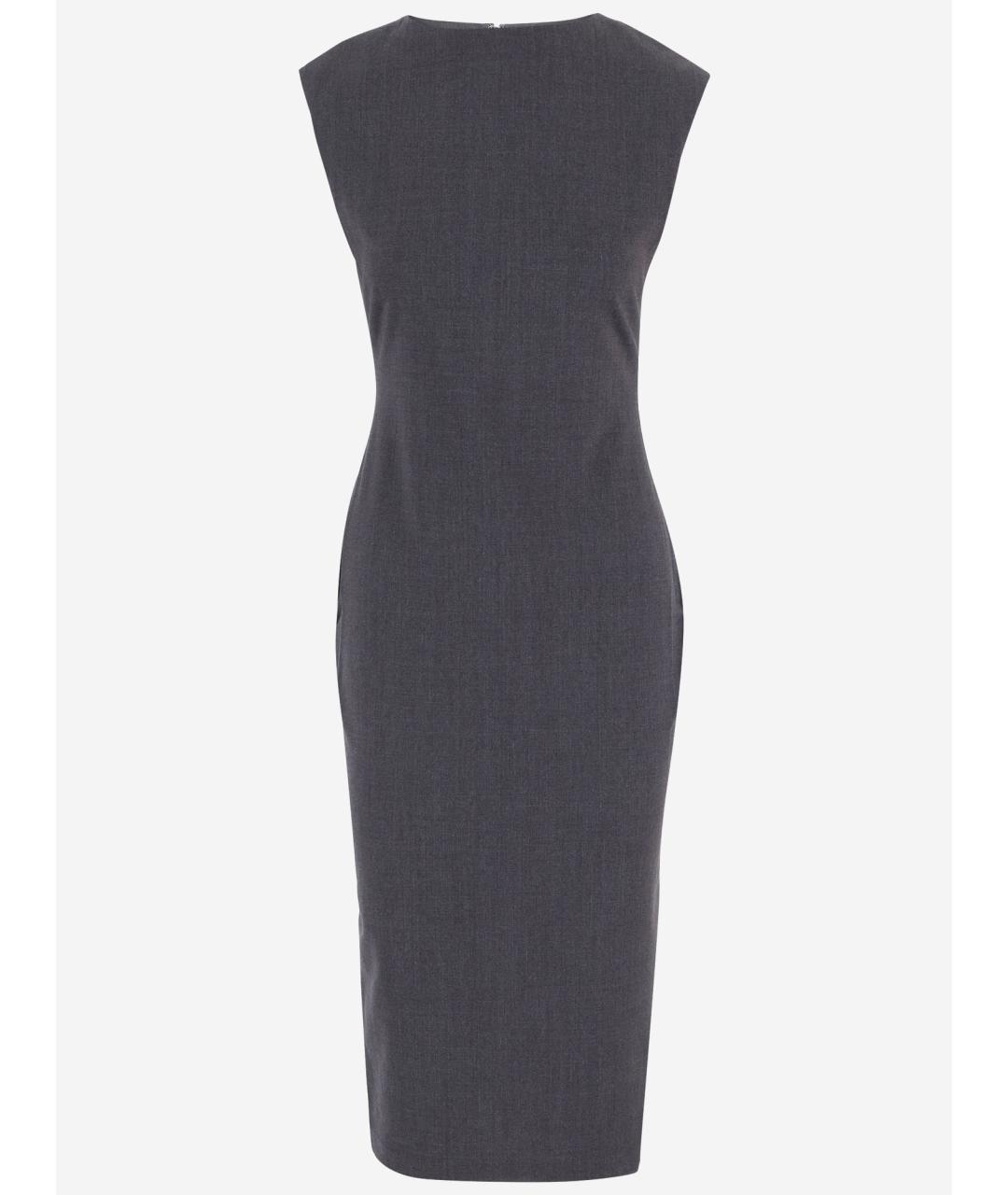 JACQUEMUS Серое шерстяное платье, фото 4