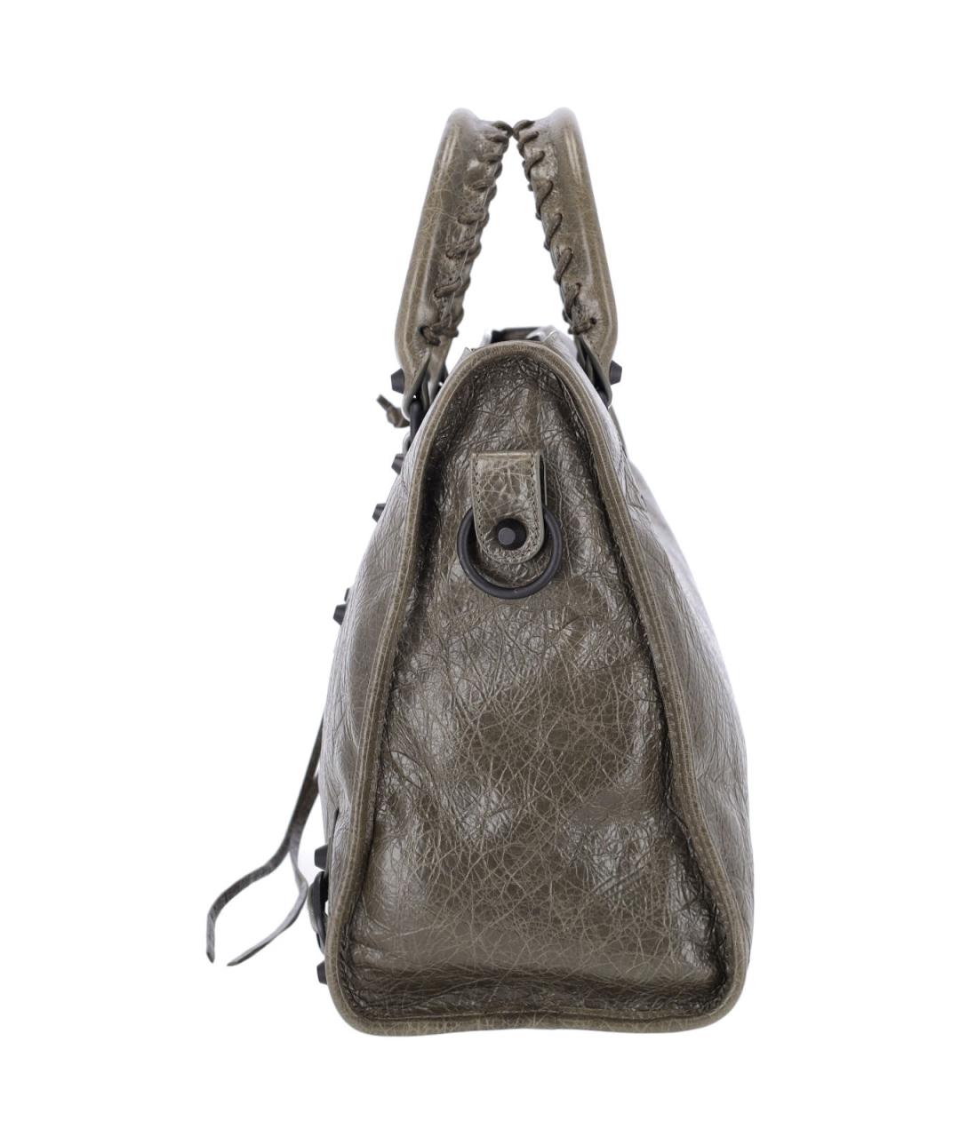 BALENCIAGA Зеленая кожаная сумка тоут, фото 5