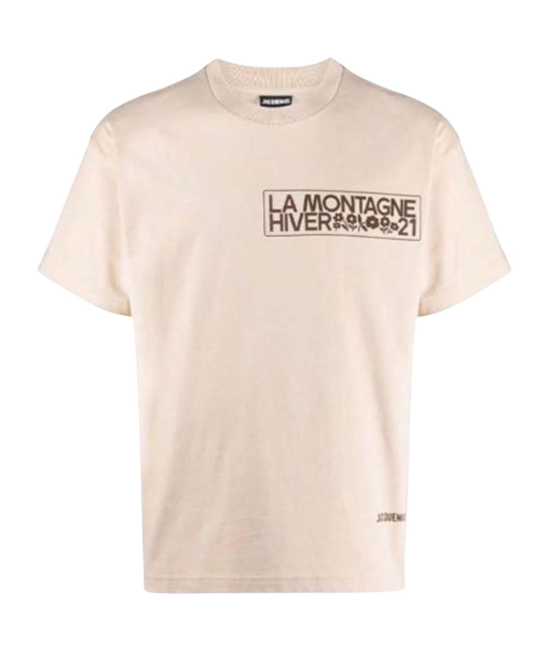 JACQUEMUS Бежевая футболка, фото 1