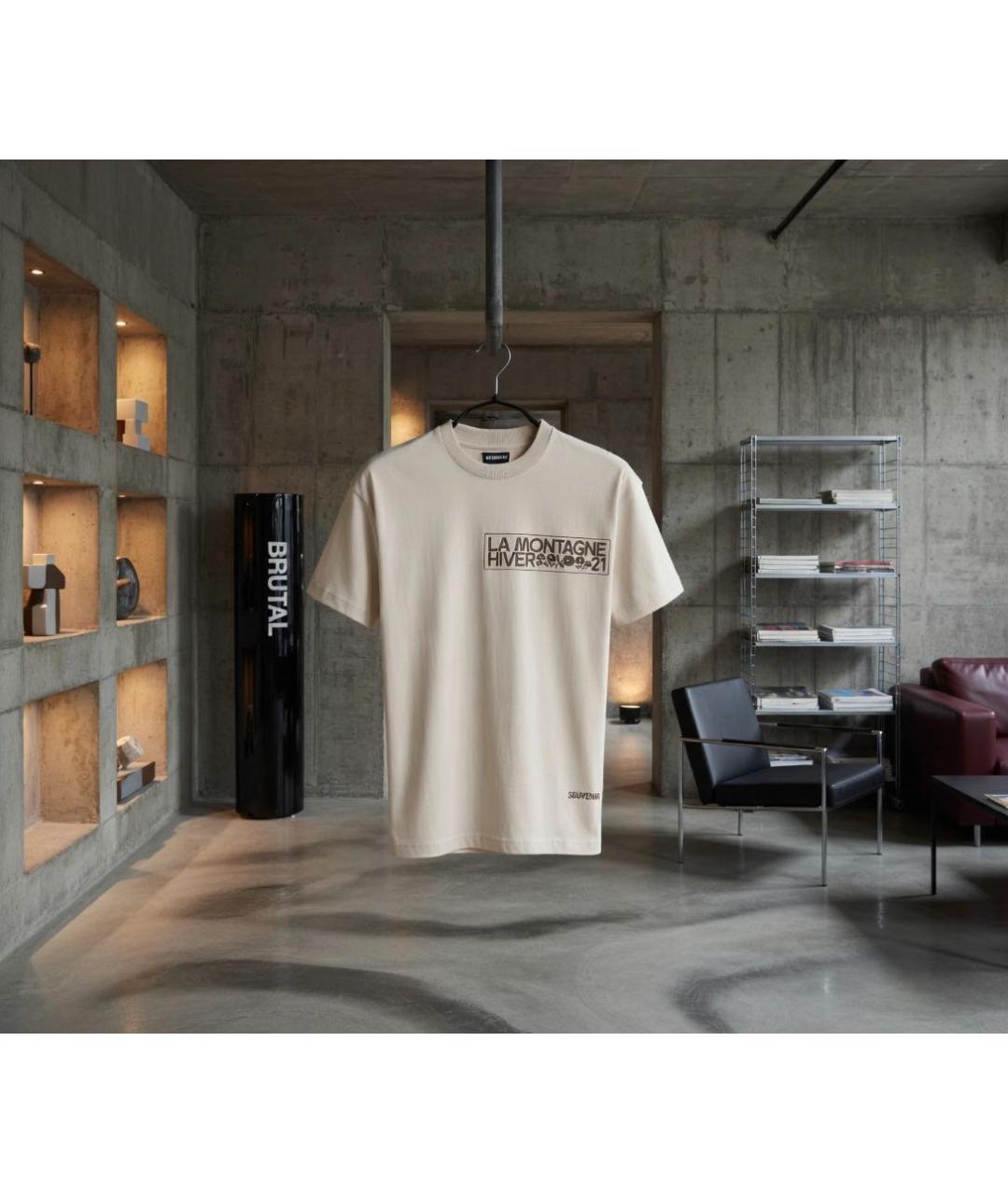 JACQUEMUS Бежевая футболка, фото 4