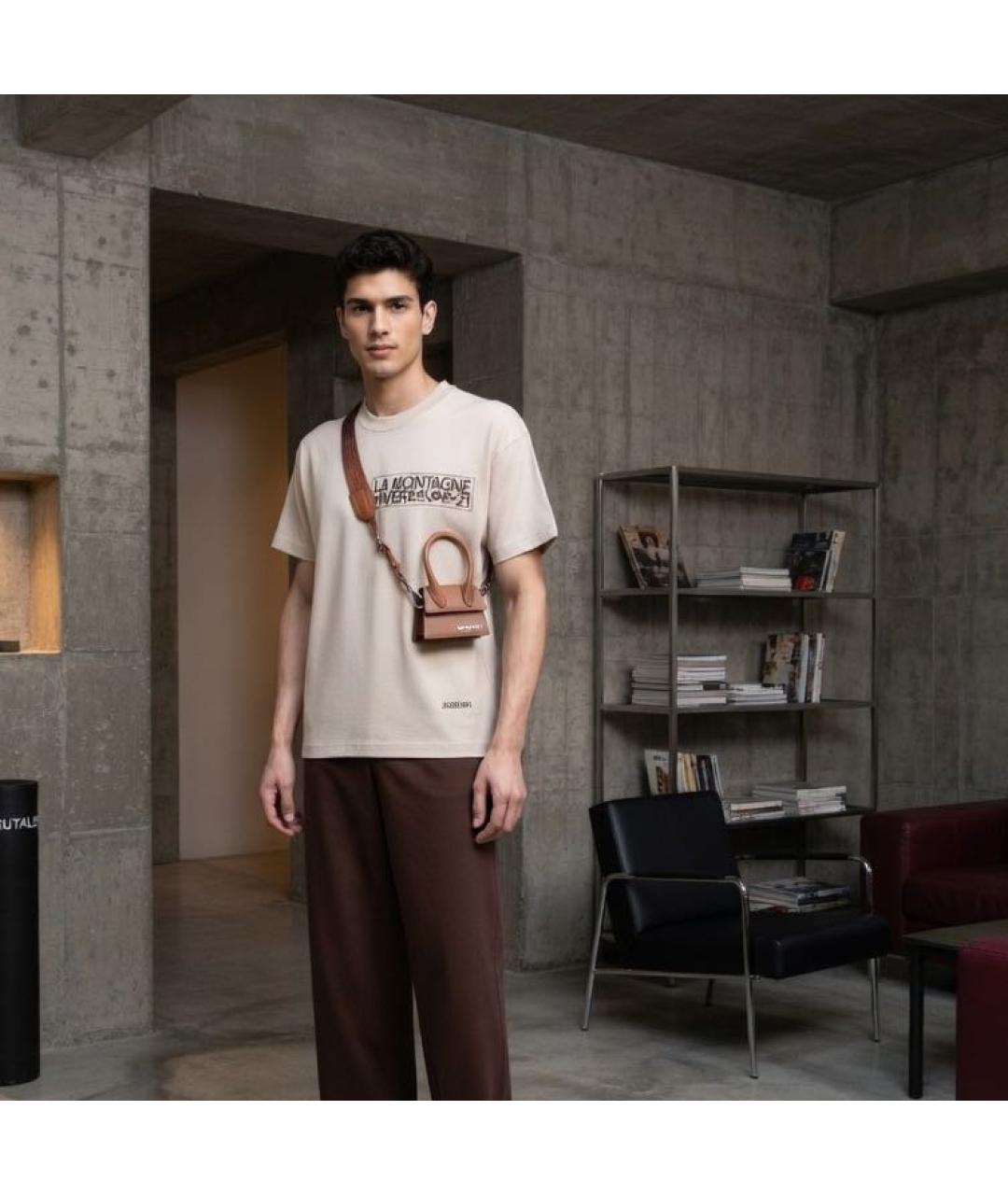 JACQUEMUS Бежевая футболка, фото 6