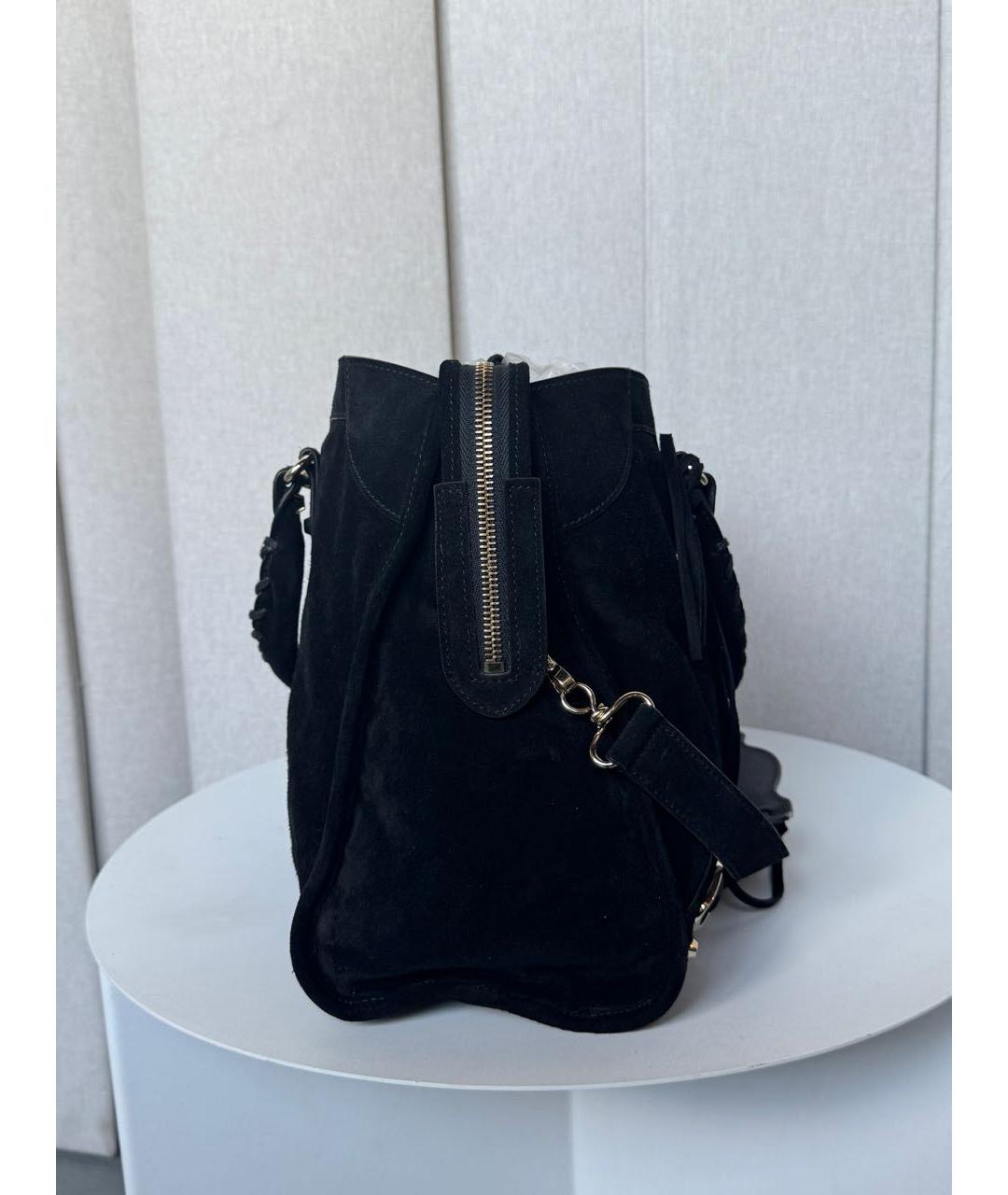 BALENCIAGA Черная замшевая сумка с короткими ручками, фото 6