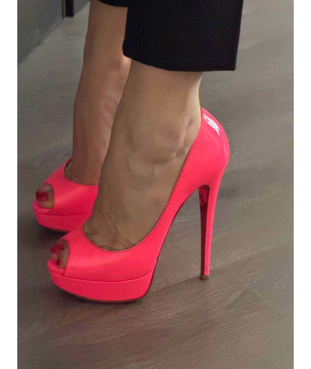 CHRISTIAN LOUBOUTIN Розовые кожаные туфли, фото 3