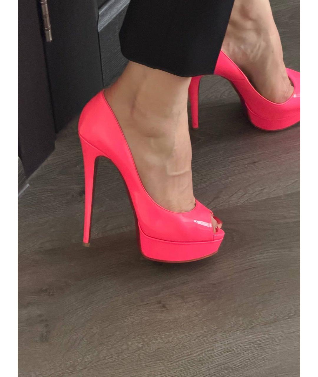 CHRISTIAN LOUBOUTIN Розовые кожаные туфли, фото 6