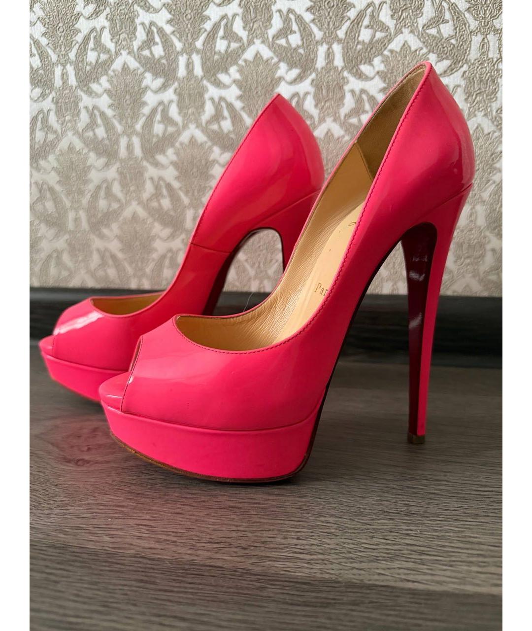 CHRISTIAN LOUBOUTIN Розовые кожаные туфли, фото 7