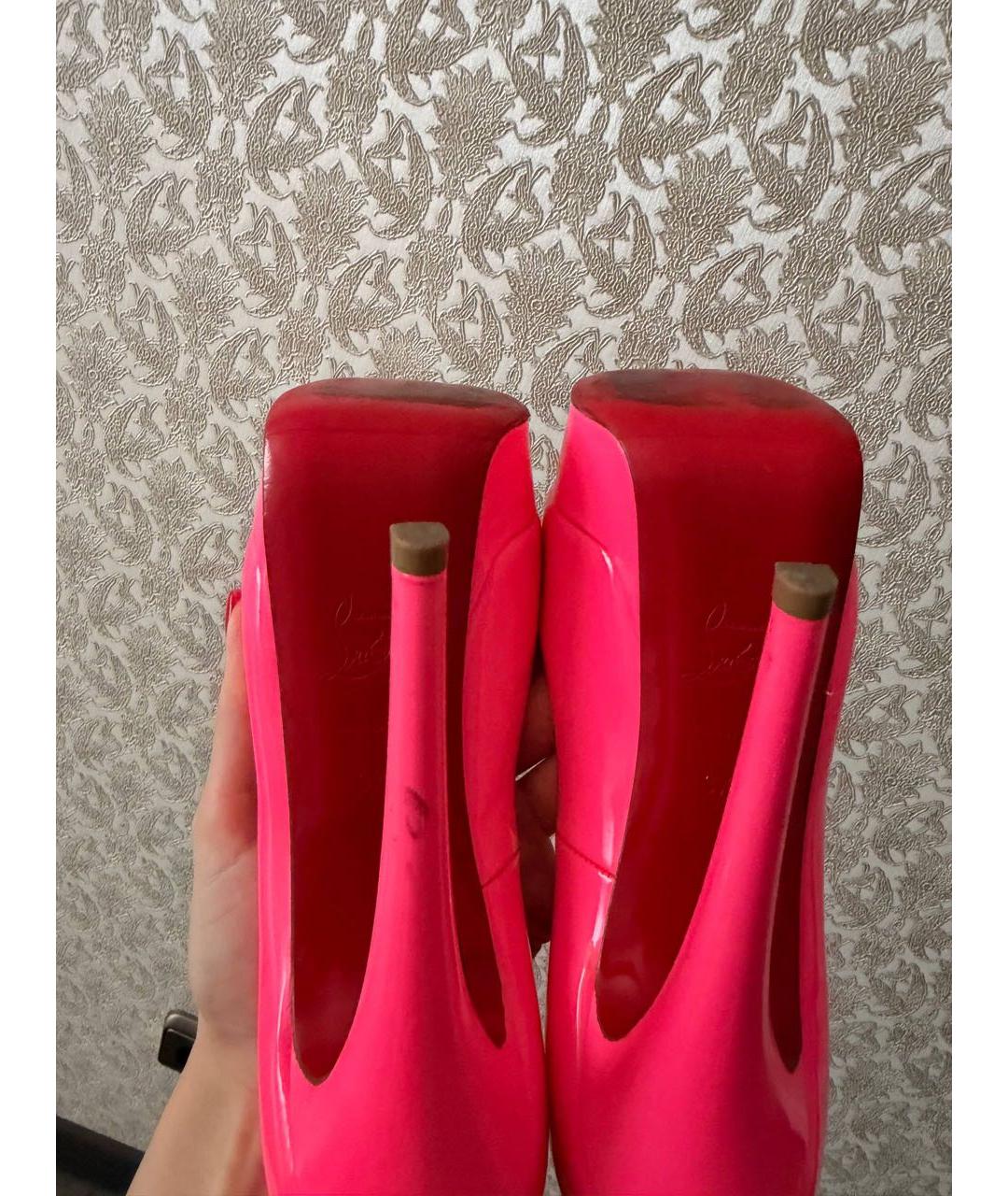 CHRISTIAN LOUBOUTIN Розовые кожаные туфли, фото 5