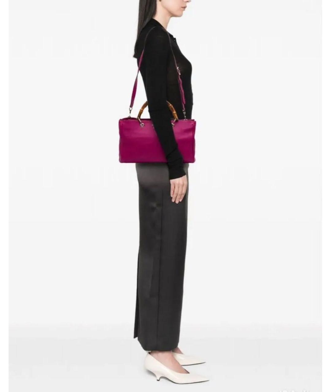GUCCI Розовая кожаная сумка тоут, фото 3