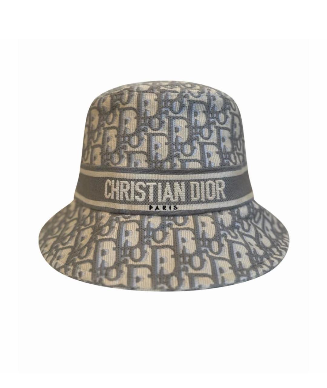 CHRISTIAN DIOR Серая хлопковая панама, фото 1
