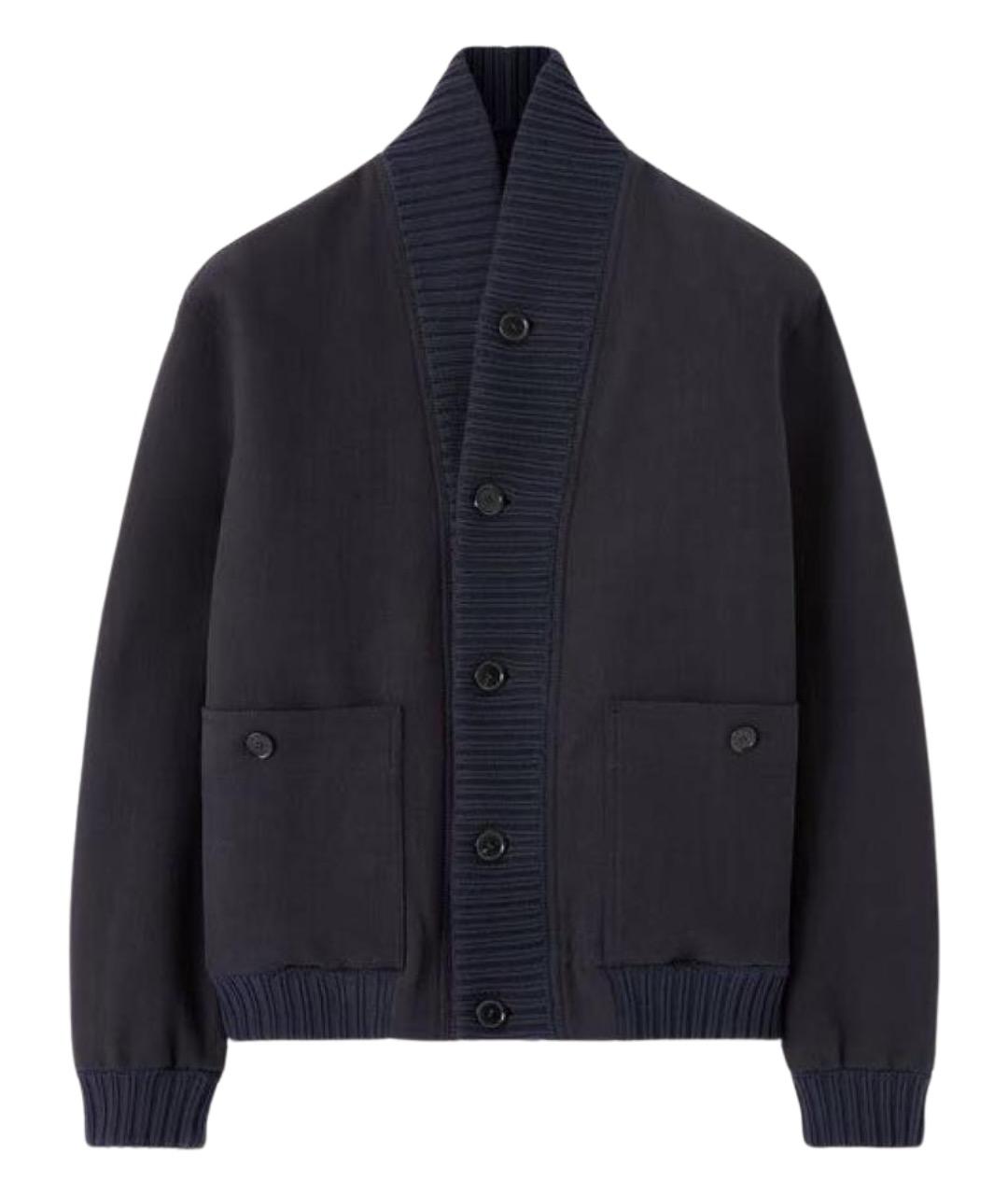 LORO PIANA Темно-синяя хлопковая куртка, фото 1