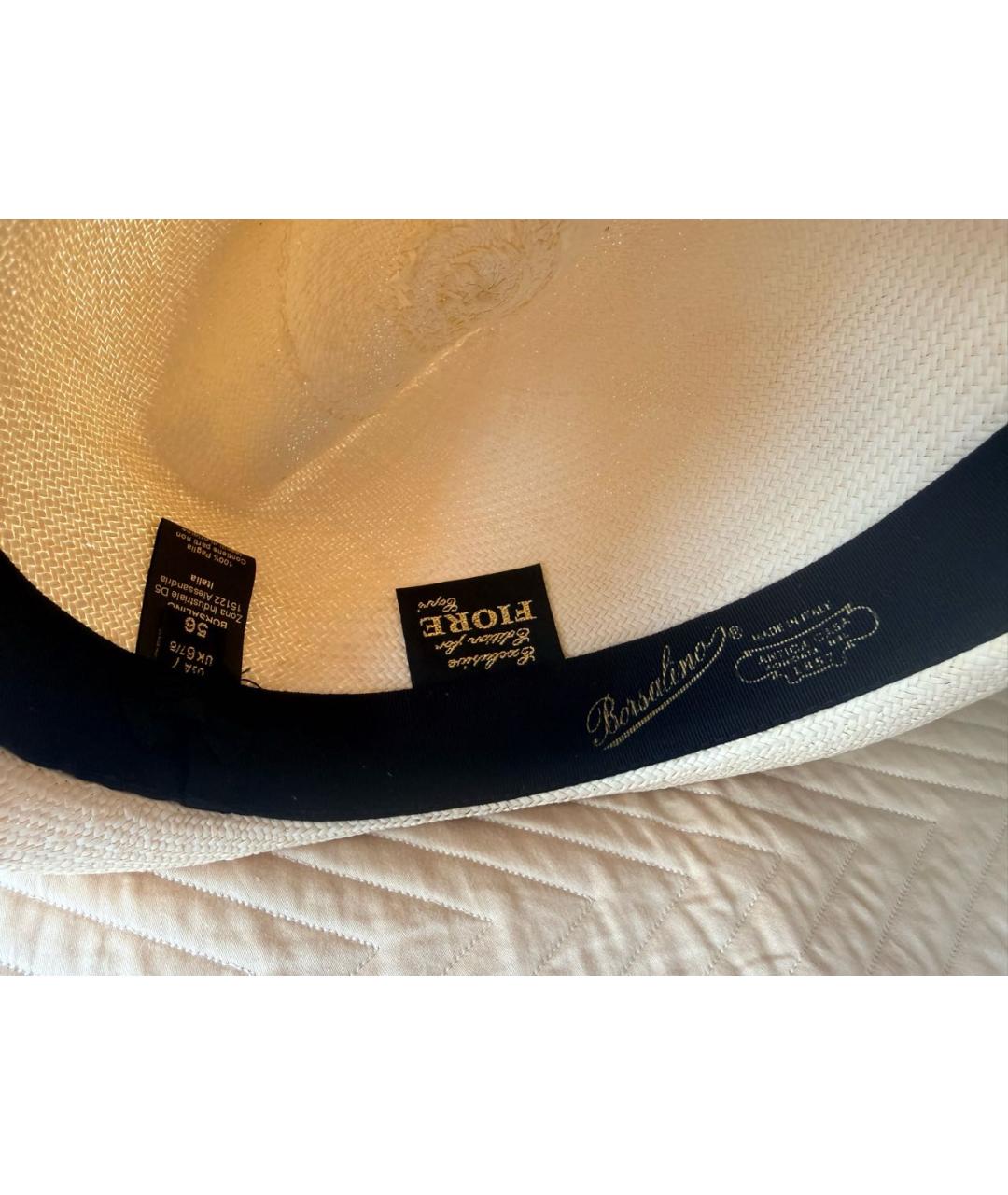 BORSALINO Белая соломенная шляпа, фото 6