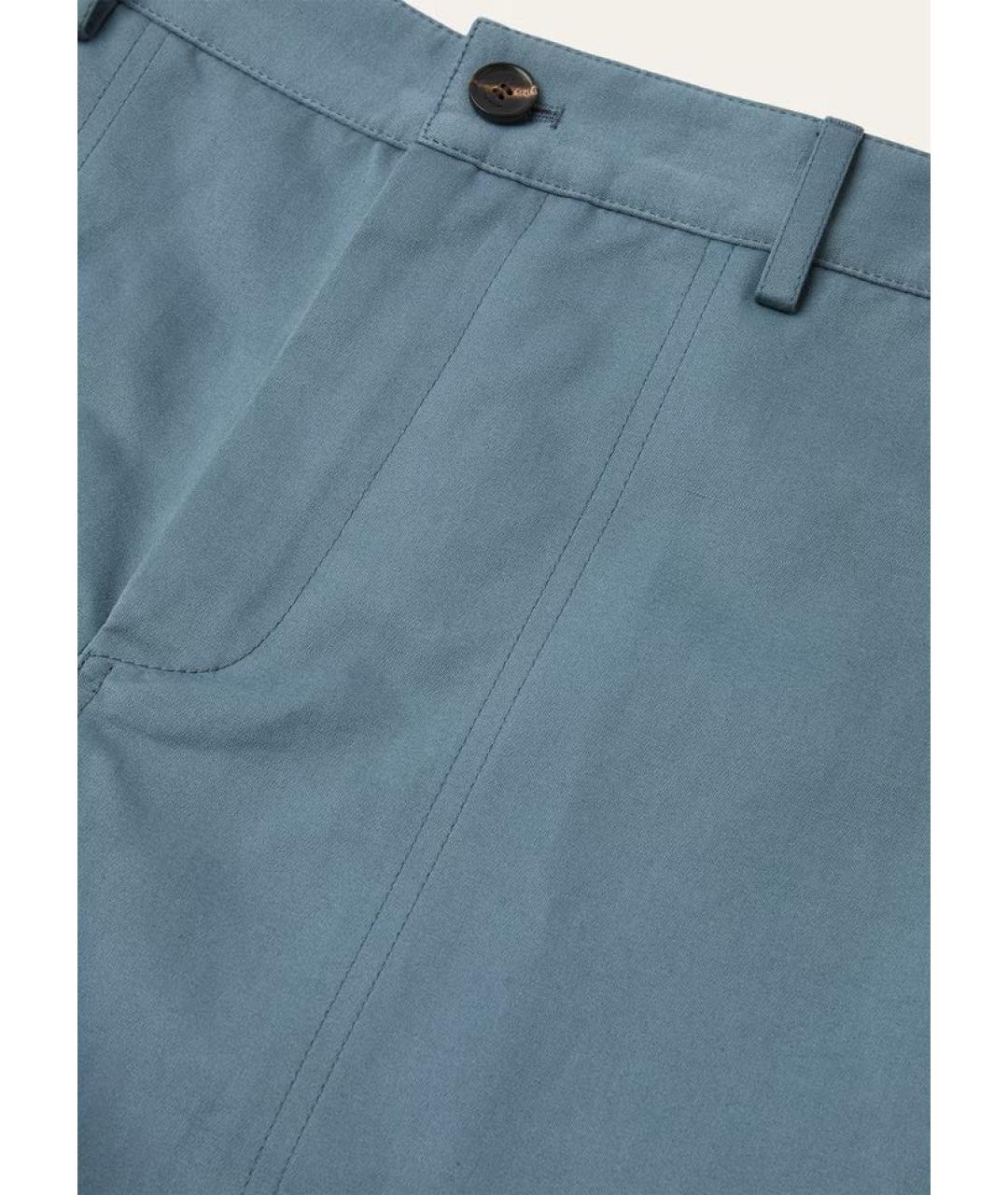 LORO PIANA Голубые хлопковые повседневные брюки, фото 6