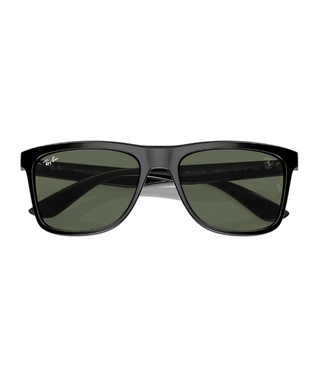 RAY BAN Черные пластиковые солнцезащитные очки, фото 4