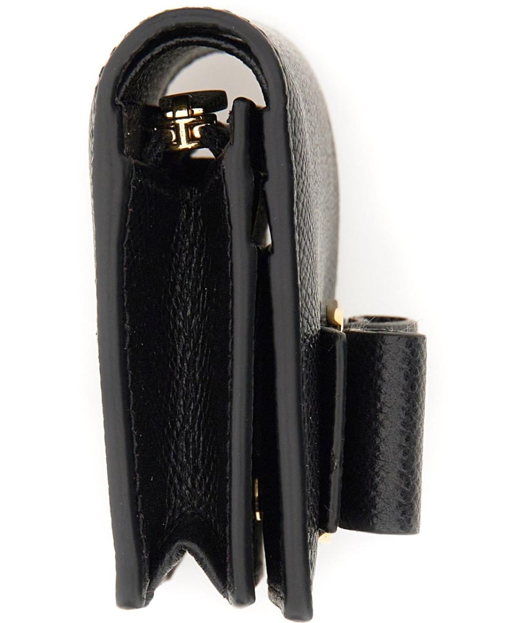 FERRAGAMO Черный кожаный кошелек, фото 4
