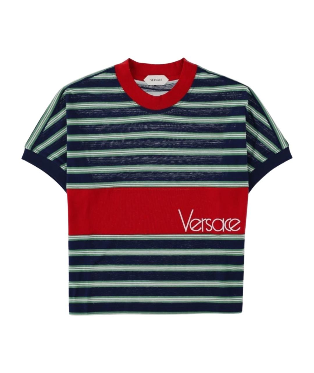VERSACE Мульти хлопковая футболка, фото 1