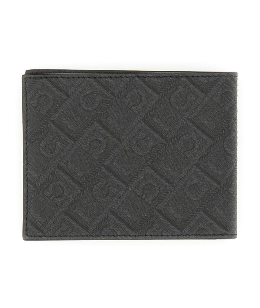FERRAGAMO Черный кожаный кошелек, фото 3
