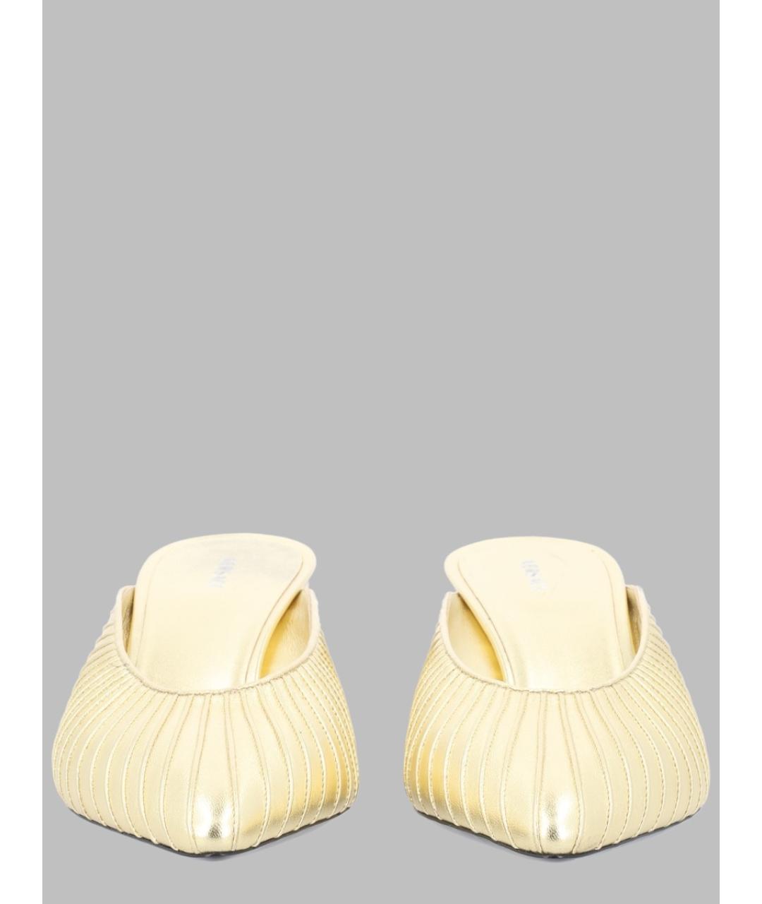 VERSACE Золотые кожаные мюли, фото 3