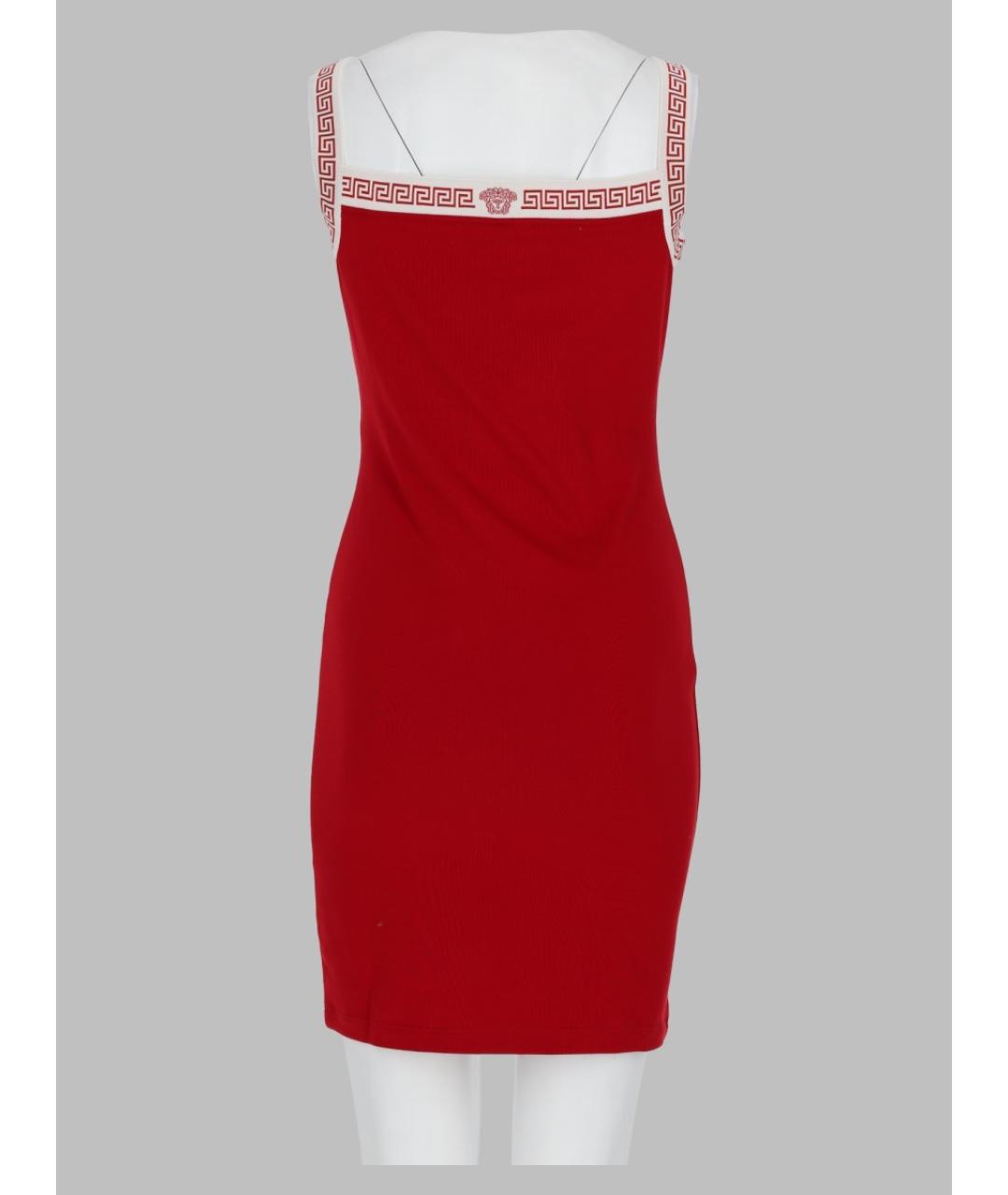 VERSACE Красное хлопковое повседневное платье, фото 2
