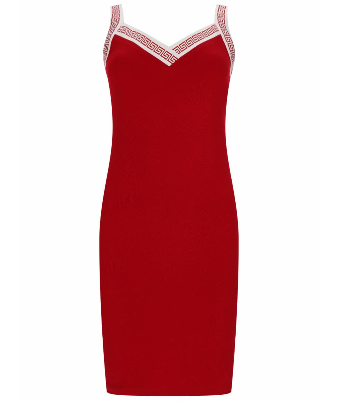 VERSACE Красное хлопковое повседневное платье, фото 1