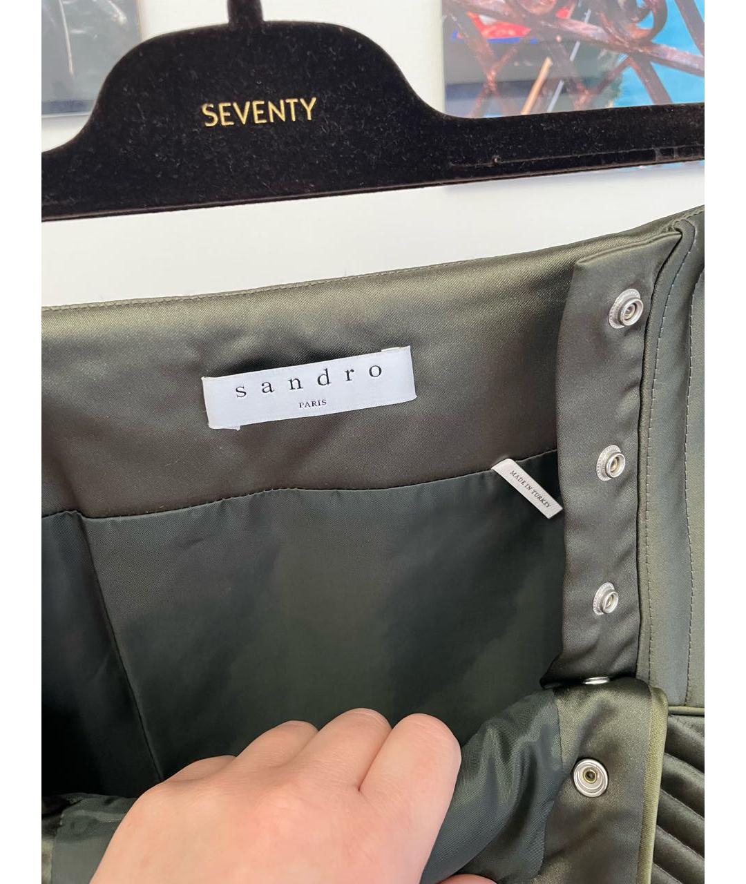 SANDRO Хаки юбка мини, фото 3