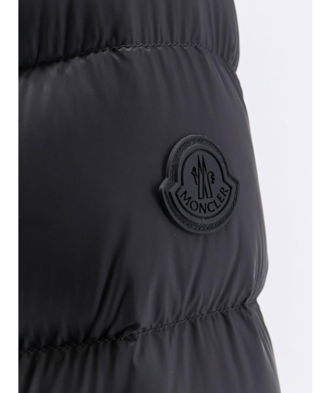 MONCLER Черный полиамидовый пуховик, фото 3