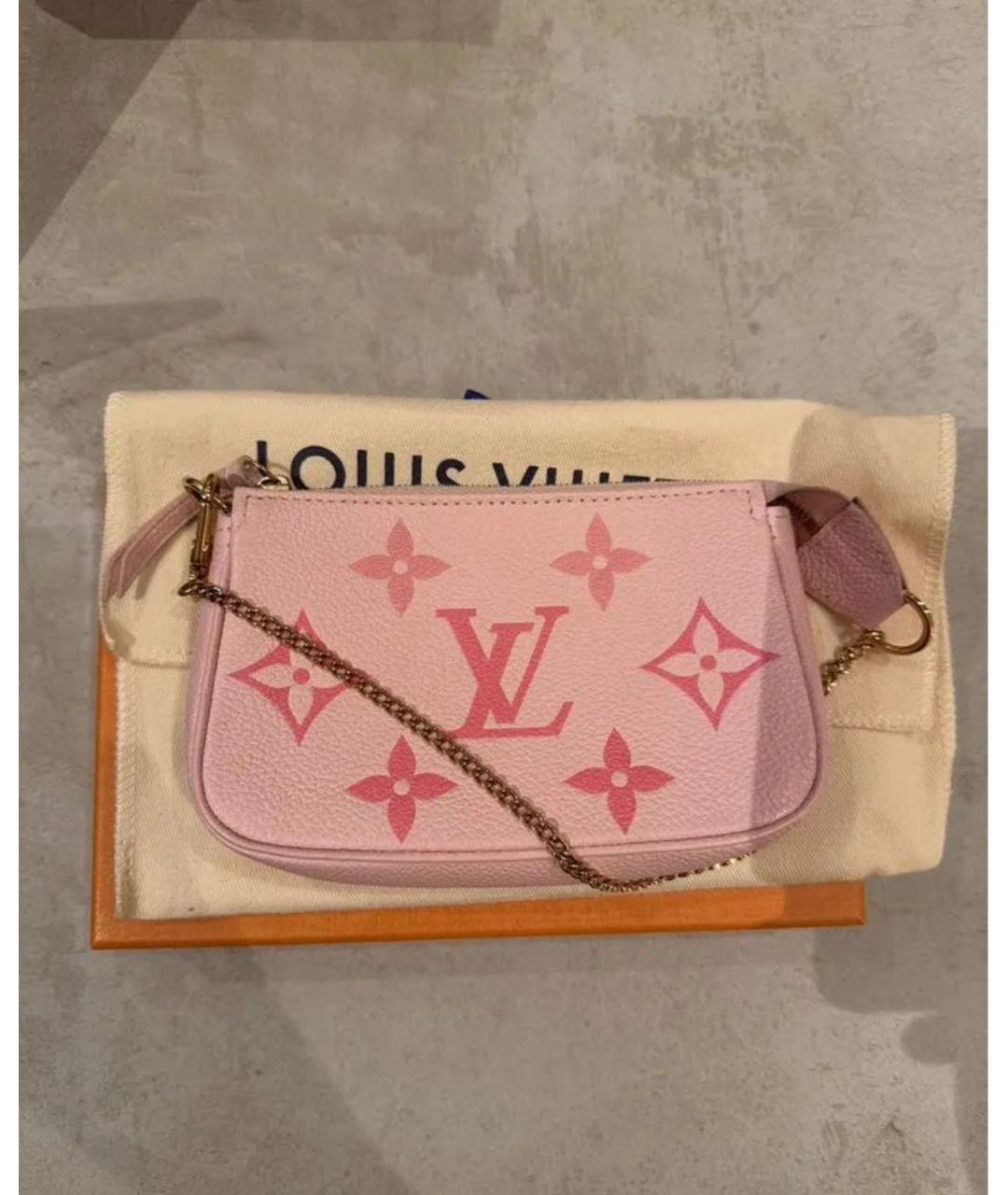 LOUIS VUITTON Розовая кожаная сумка через плечо, фото 8