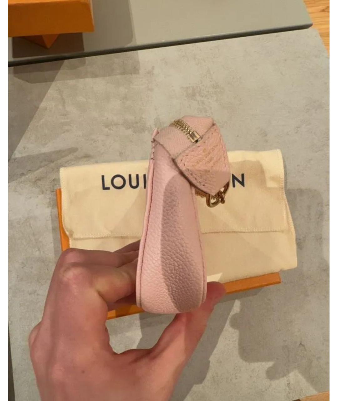 LOUIS VUITTON Розовая кожаная сумка через плечо, фото 2