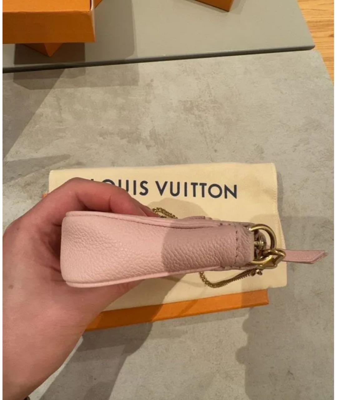 LOUIS VUITTON Розовая кожаная сумка через плечо, фото 6
