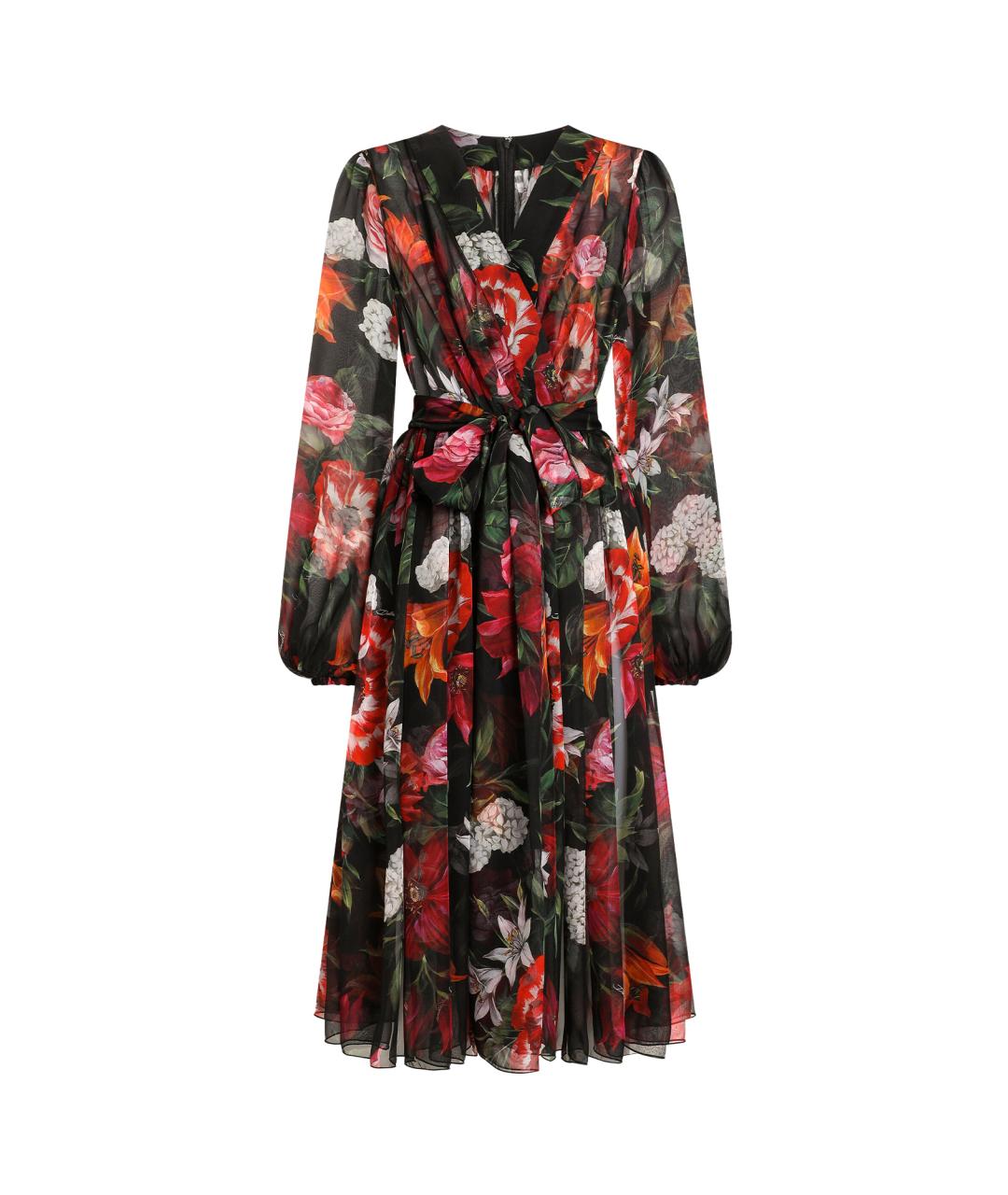 DOLCE&GABBANA Мульти шелковое платье, фото 1