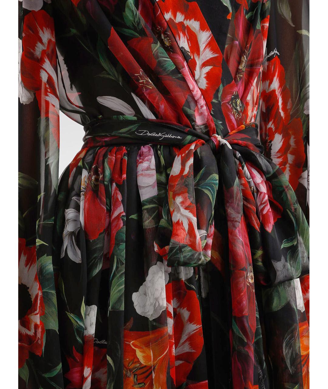DOLCE&GABBANA Мульти шелковое платье, фото 3