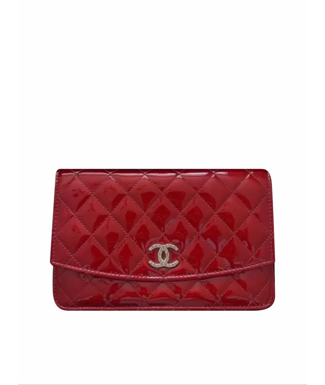 CHANEL Красная сумка через плечо из лакированной кожи, фото 1