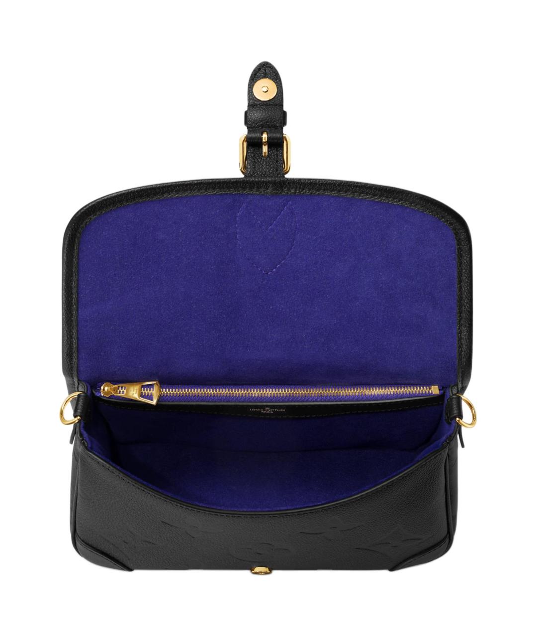 LOUIS VUITTON Черная кожаная сумка через плечо, фото 4