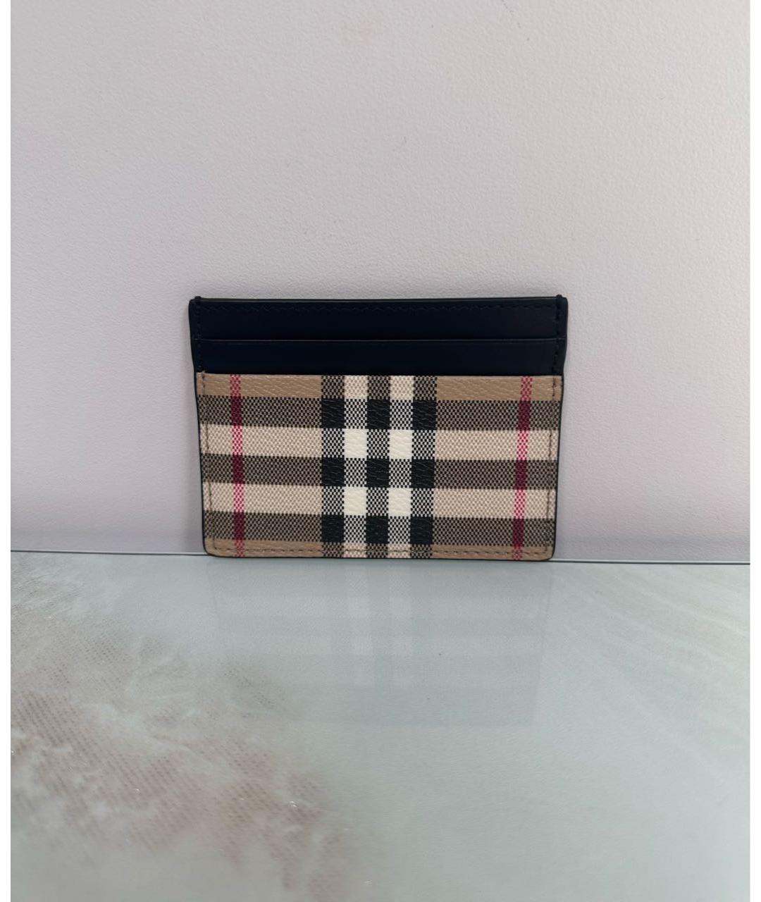 BURBERRY Бежевый кожаный кардхолдер, фото 9