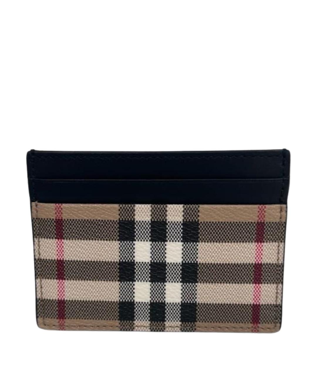 BURBERRY Бежевый кожаный кардхолдер, фото 1