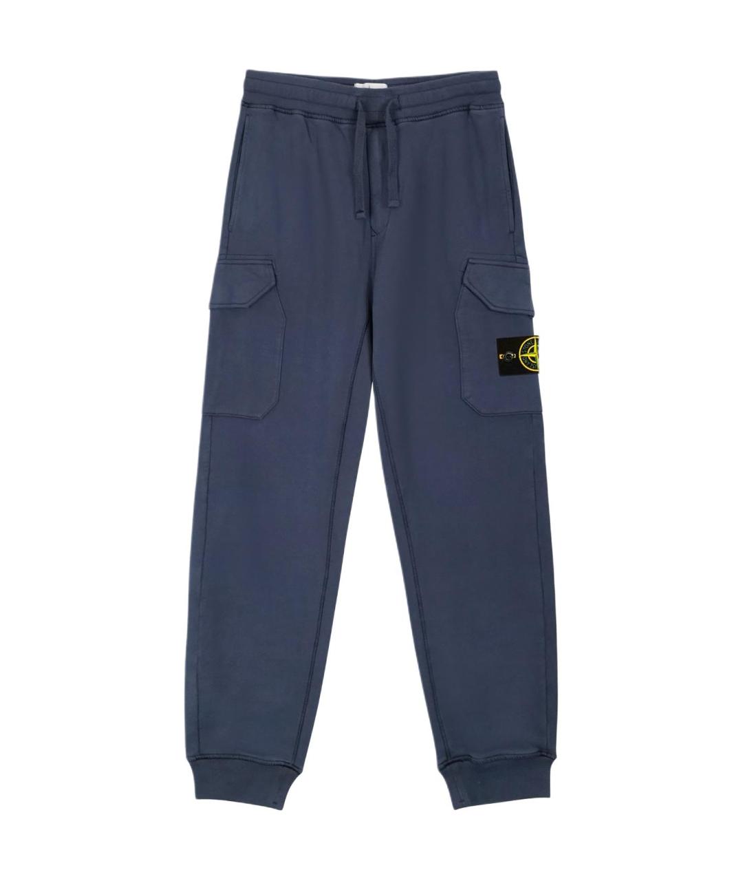 STONE ISLAND Темно-синие повседневные брюки, фото 1